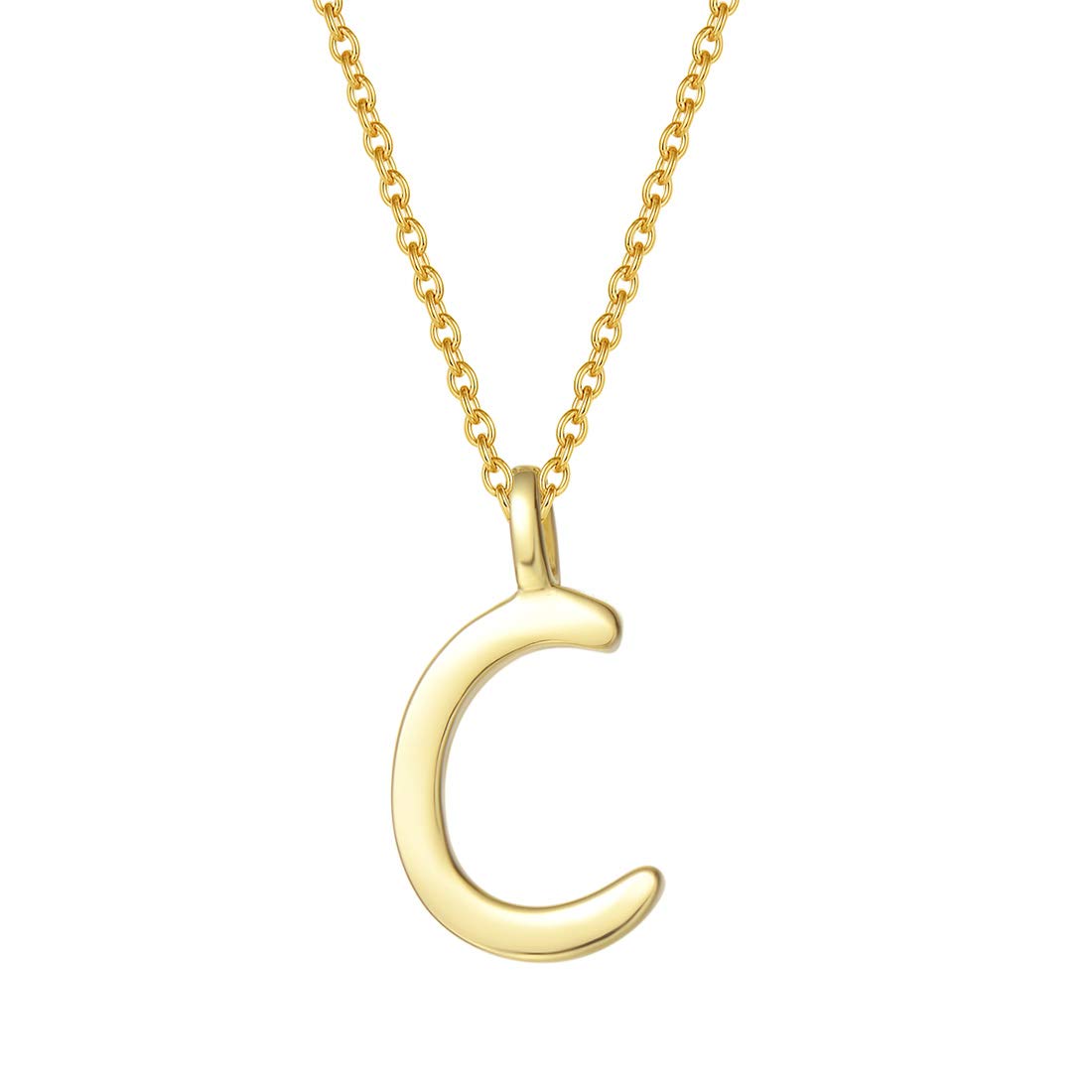 AGVANA Collar de Letras Plata de Ley 925 Chapado en Oro Amarillo Alfabeto A-Z Pendiente Collar Inicial para Mujer Chicas con Caja de Regalo de Joyería Longitud: 40+5 cm