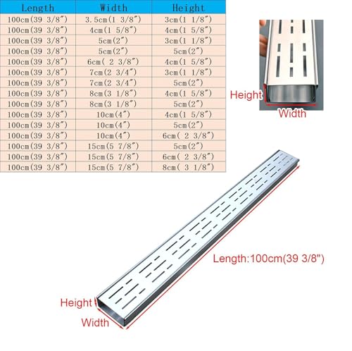Caniveau en acier inoxydable de drainage extérieur avec grille étroite pour cour - 5