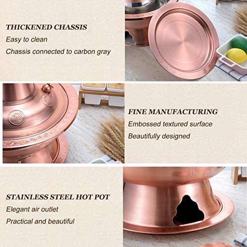 Marmite chinoise en cuivre et design Shabu Shabu traditionnel pour table de fête - 4