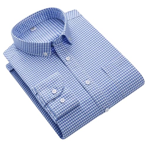 Chemise Oxford homme en coton premium à carreaux durables avec poche avant