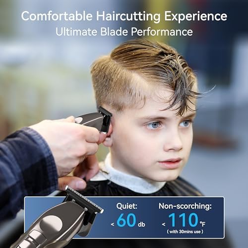 opove T6 Professional Hair Trimmer for Extremely Close Trimming, Clean and Crisp Lines, 3H Runtime for Barbers, T-Blade Cordless Detailer Trimmer for Men, Edges and Beard Trimming (Agate Gray) 3 51UCB4KJEmL. AC