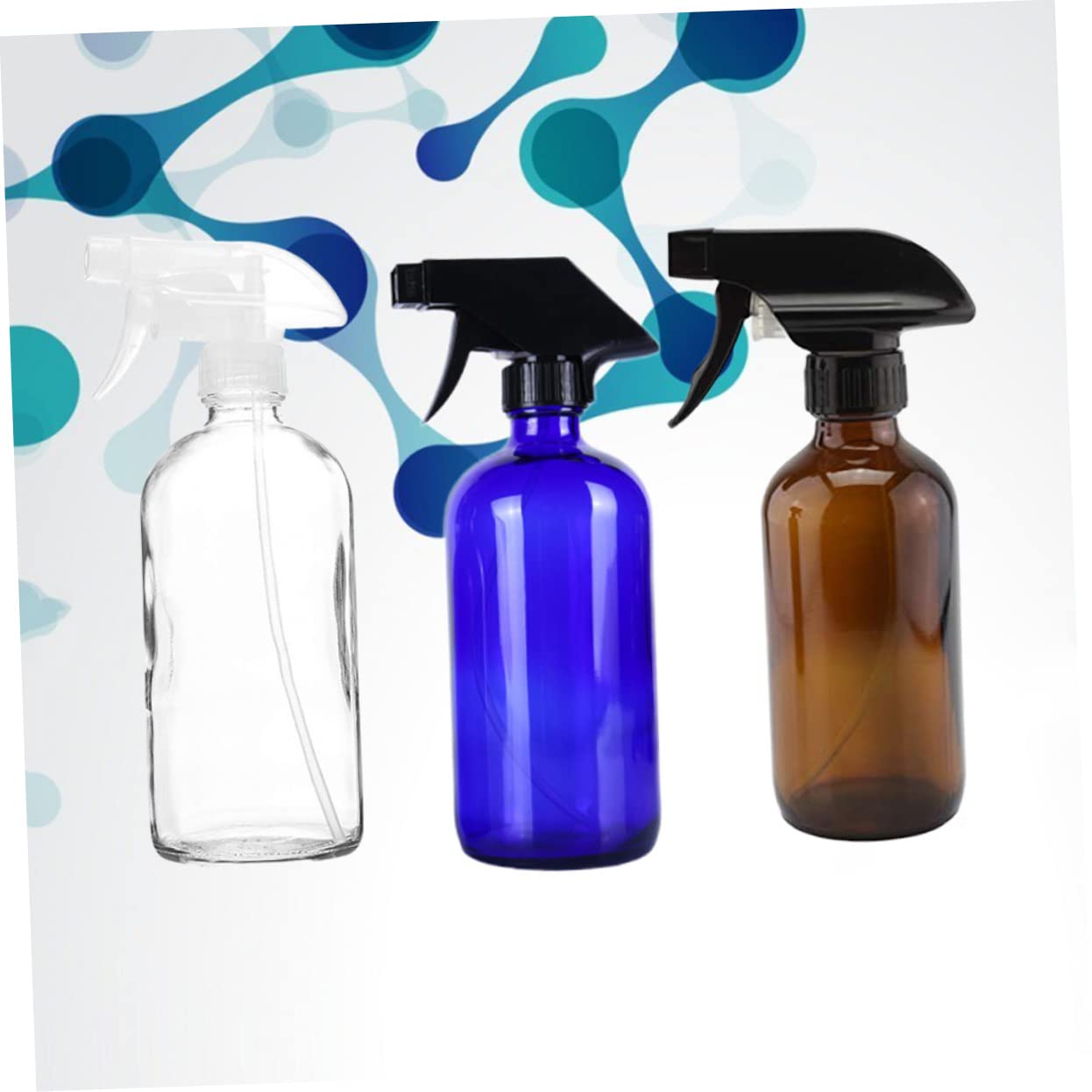 3 Stück 500ml Glas Sprühflasche als Nachfüllflasche | Reise, Gleichmäßiger Sprühnebel, Transparentes Design, Geeignet für Parfüm und Pure Dew
