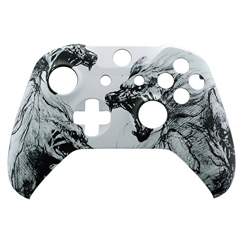 eXtremeRate Cover Copertura Frontale Joystick Custodia Anteriore DIY Ricambio per Xbox One S X Controller Model 1708(Anima del Lupo)