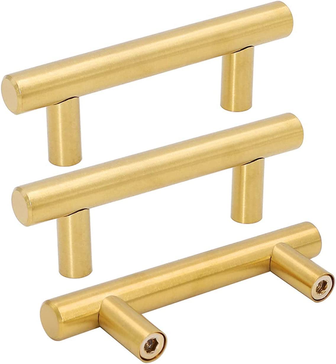 Goldenwarm Tiradores para muebles, tiradores de puerta, acero inoxidable, distancia entre orificios de 64 mm, modernos tiradores de cocina, cajones, armarios, 5 unidades — view 22