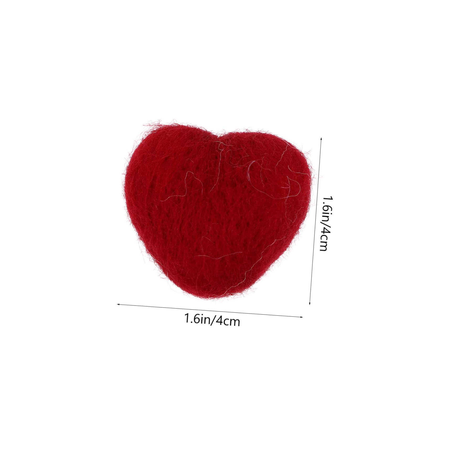 LALAFINA 2sets DIY Felt Heart Shape Charm Heart Decorations Hairpin Accessories 15pcs*2