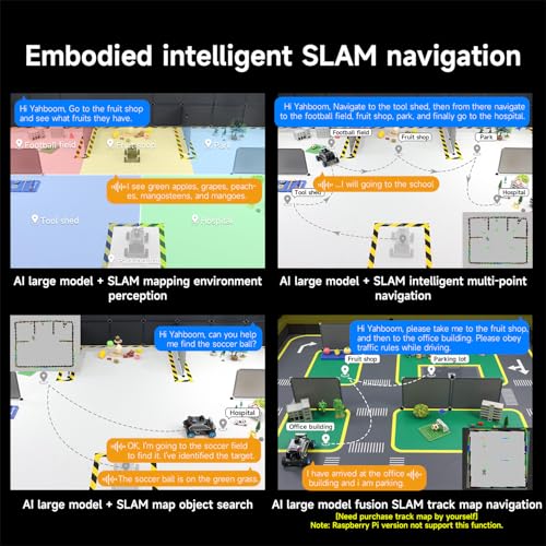 Image of Yahboom ROS2 Robot Car Ackerman Steering Chassis,AI Visual Recognition Embodied Intelligence AI for Jetson Nano B01 4GB,User Manual Included(Ultimate Ver with Nano-4GB)