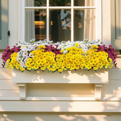 Artificial Mums Flowers for Outdoors, Fake Plants for Outside Decor - image 6