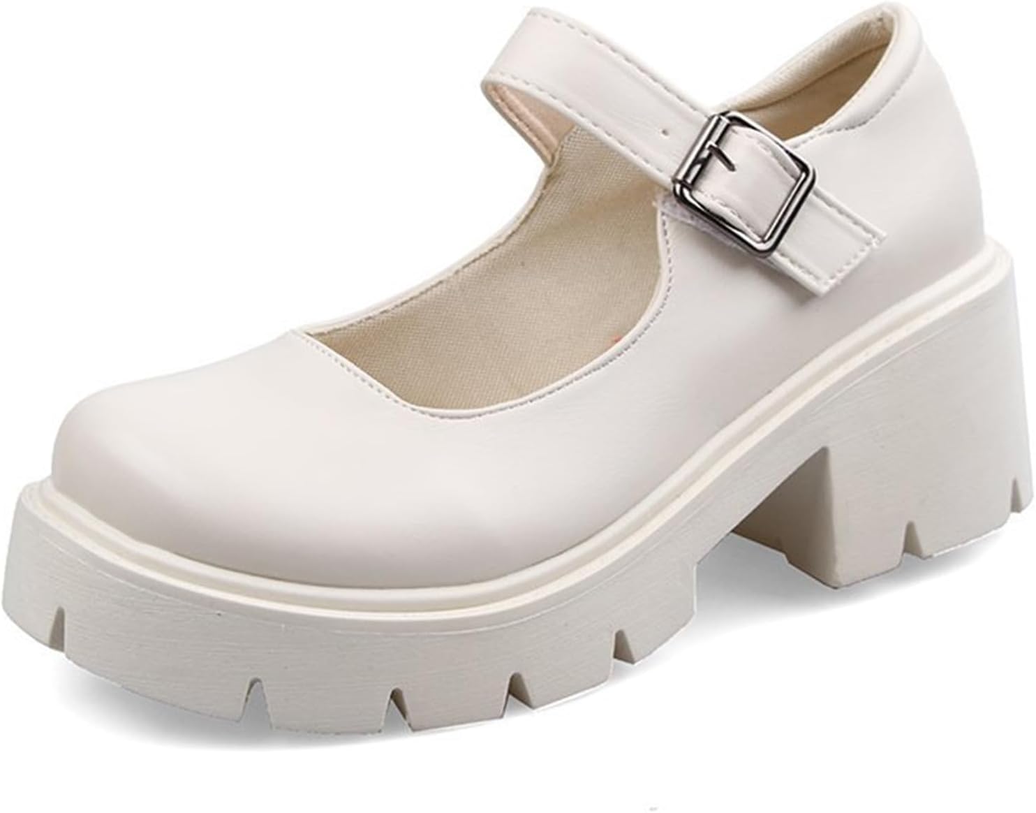 Amazon.com | Women's Leather Chunky Platform Mary Jane Shoes