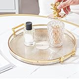 Doubles poignées pratiques : l'élégant plateau de service rond est doté de 2 poignées robustes, ce qui le rend facile à transporter et à déplacer, simplifiant ainsi le processus d'organisation et de disposition des articles.