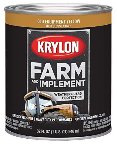 Krylon 2042 Farm & Implement Brush, High Gloss, Equipment, 1 Quart Architectural Paints, (Pack of 1), Old Caterpillar Yellow