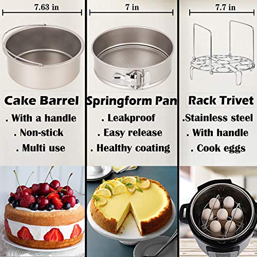 Esjay Cake Pan Set for Instant Pot 6, 8Qt, Ninja Foodi 6.5, 8Qt, Air Fryer Accessories - Thumbnail 2