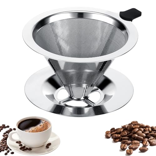 Kasanni Filtro Cafe Filtro Cafetera Goteo Filtro De Café Permanente De Acero Inoxidable, FáCil De Limpiar, Ideal Para Filtrar Café Artesanal Filtro De Café Sin Papel