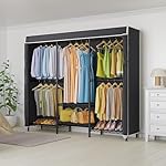 VIPEK V5C SE Garment Rack Wardrobe Closet, Heavy Duty Clothes Rack with Adjustable Shelves and Black Cover, Black Metal Closet Racks Clothing Storage Organizer for Bedroom, 70.1" Lx17.3 Wx76.4 H - Image 2