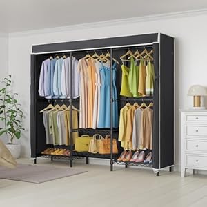 Vipekv5csegarmentrackwardrobeclosetheavydutyclothesrackwithadjustableshelvesandblackcoverblackmetalclosetrackclothingstorageorganizerforbedroom701lx173wx764h Urban Country Home Decor Vipek v5c se garment rack wardrobe closet heavy duty clothes rack with adjustable shelves and black cover black metal closet rack clothing storage organizer for bedroom 701 lx173 wx764 h urban country home decor