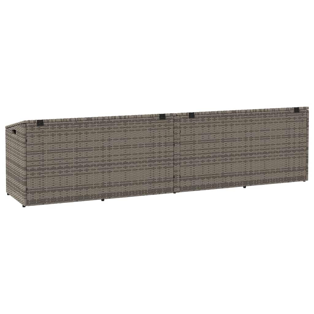 Générique Cassapanca giardino resina intrecciata grigio 220x50x58 cm, scatola esterna per cuscini con telaio in acciaio e borsa impermeabile