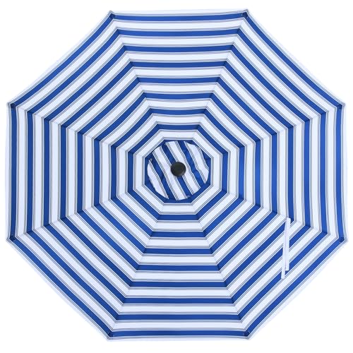 Image of MASTERCANOPY Patio Umbrella 10 ft Replacement Canopy for 8 Ribs-Blue&White Stripe Canopy Only