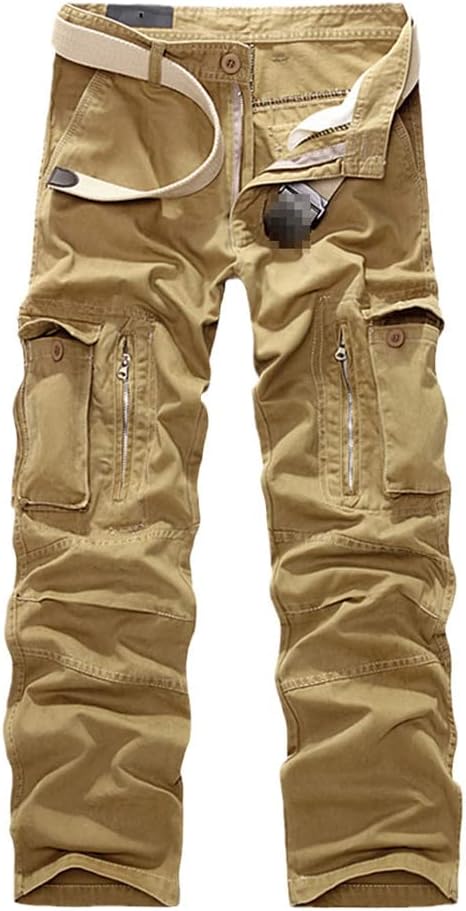 Mens Military Cargo Tactical Pants Autumn Army Camo1 Long Outwear Cotton Pants Loose Trousers No Belt