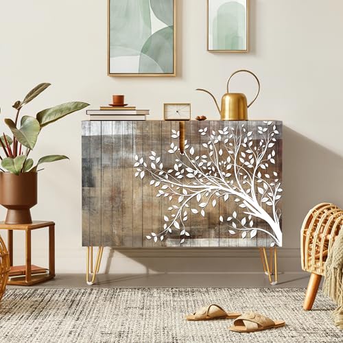 SIGNWIN-Sideboard-Buffet-Cabinet-Kitchen-Storage-Cabinet-with-2-Doors-Mid-Century-Tree-Silhouetten-Cupboard-Console-Table-for-Dining-Room-35-L-x-18-W-x-29-H SIGNWIN Sideboard Buffet Cabinet Kitchen Storage Cabinet with 2 Doors Mid Century Tree Silhouetten Cupboard Console Table for Dining Room 35 L x 18 W x 29 H