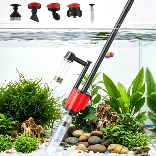 Mulmsauger Aquarium Elektrisch 30W - Multifunktionaler Aquarium Sauger Bodengrund Reinigen für Kies und Sand mit Wasserwechsel - Reinigungsset Zubehör zur Filterung Wasserzirkulation