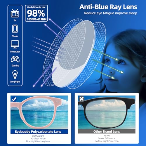 Image of EYEBUDDY Blue Light Glasses for Kids Boys Girls,Computer Gaming Bluelight Glasses,Fake Glasses for Ages 2-12