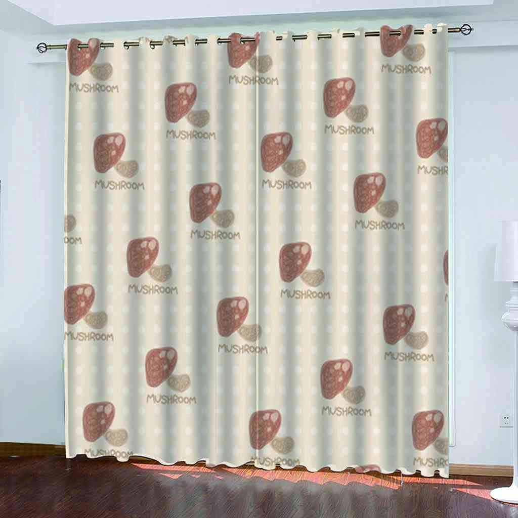 Rideau occultant champignon 3D lot de 2 isolant thermique et phonique salon moderne 264x242 cm