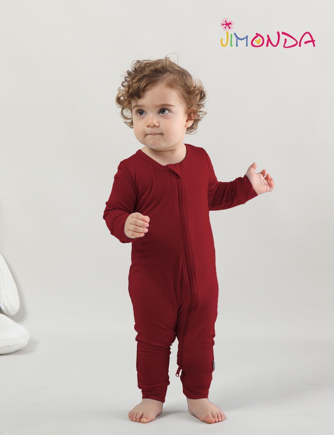 Jimonda Baby Romper Boys Girls Bamboo Pajamas 2-Way Zipper Footless Unisex Long Sleeve Sleepers Sleep and Play 0-24 Months image 4
