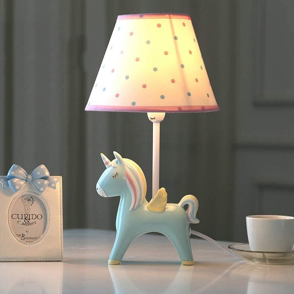 Lampe de chevet créatif led pour chambre garçon avec design mignon de champignon bleu