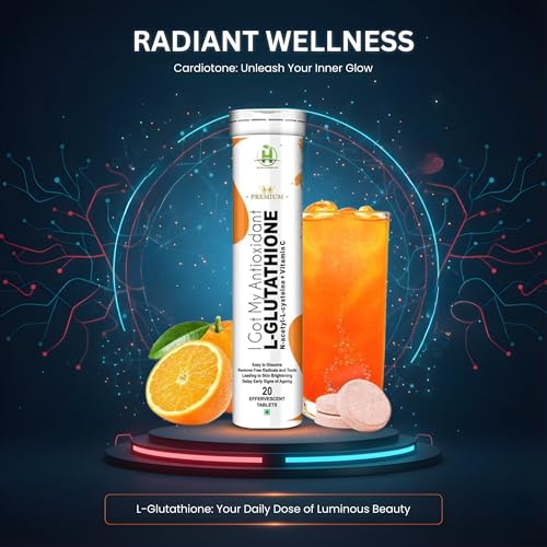 Image of Healthy Nutrition L-Glutathione 600mg with Vitamin C Effervescent Tablets | Antioxidant Support for Skin Brightness & Wellness | Supports Even-Looking Skin & Daily Detox Support | For Men & Women | 20 Tablets