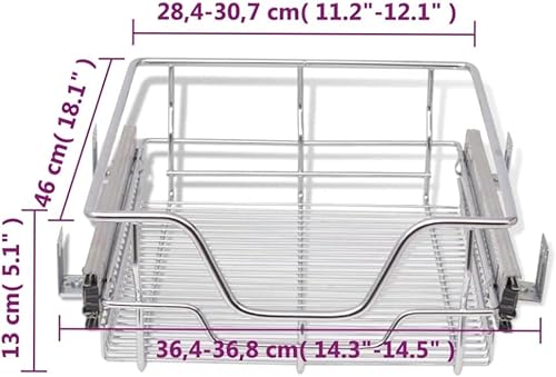 Miniatura 4 de 2 cestas multiusos, organizador de cajones de alambre extraíbles de 1.57 pulgadas para cocina, baño, hogar, color plateado