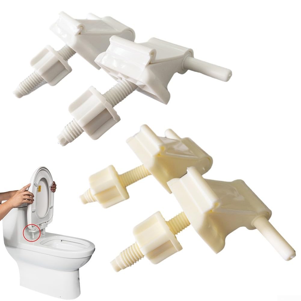 Accesorios para asientos de baño Toilet S-eat Hinge Set Plastic Toilet Seat Screws Replacement, Toilet Seat Hinges Bolts And Nuts For Top Mount Toilet Lid Fastener Parts Kit(Milky White)