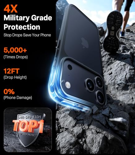 Image of TORRAS Shockproof Case for iPhone 17 Pro, 12FT Drop Protection, Black