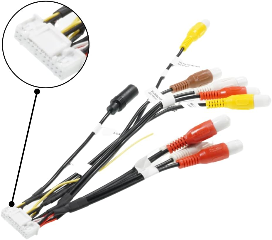 Xtenzi RCA Cord Assembly Harness Car Audio Video Compatible with Pioneer DMH CDP1888,CDP1889 - XT91911