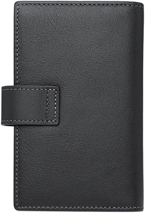 Multifunctional Snap Key Case Men Leather Business Card Holder Keychain Key Holder (D 8 * 12 * 2.0cm)