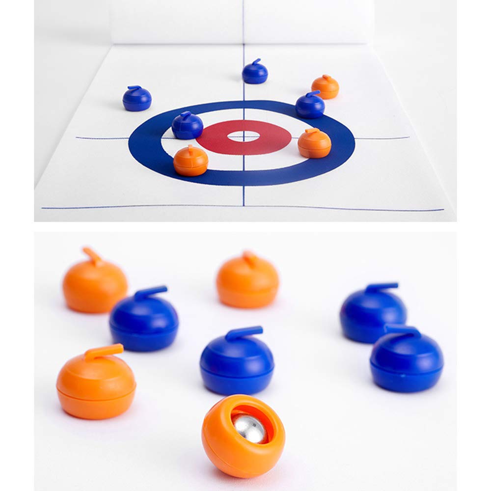 Jeu de curling de table avec 8 palets et pierres pour enfants et adultes