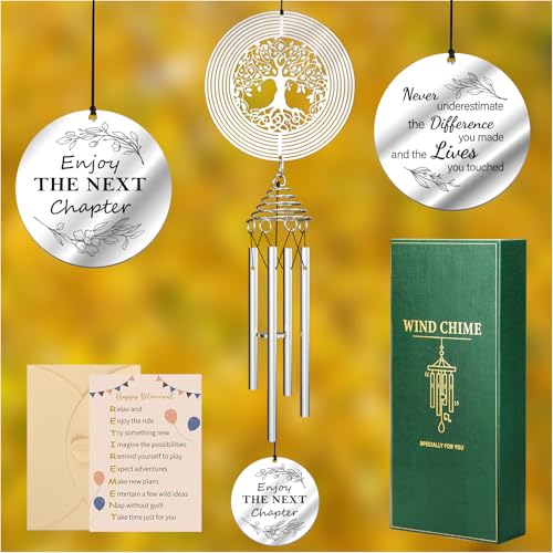 Image of Retirement Gift for Women Men 2026, Retirement Wind Chimes, Funny Happy Retirement Gifts for Wowen, Coworker, Teacher, Friends, Boss, Nurse, Mom, Grandma, Best Retiree Gift Ideas