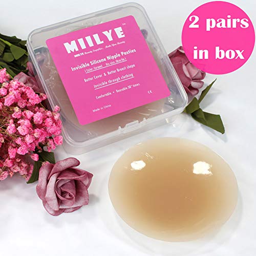 image for MIILYE Large Nipple Covers, Silicone Pasties Sticky Nipplecovers Adhes