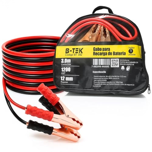 Cabo de Bateria Chupeta Automotivo com Bolsa de Transporte, Ideal para Partida Rápida em Carros, Pick-ups e Utilitários, Carga Segura em Situações de Emergência