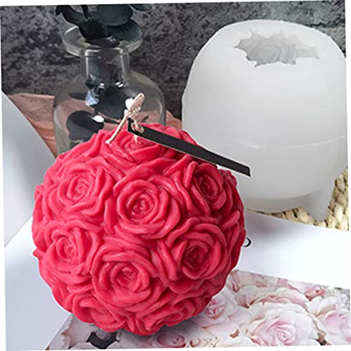 Rosenkugel Kerzenformen, Silikonformen, Kerzenform für Kerze Machen 3D Blume geformte Kuchenform Silikon Fondantform Cover