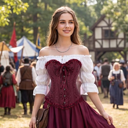 Image of frawirshau Women's Overbust Costume Corset Renaissance Victorian