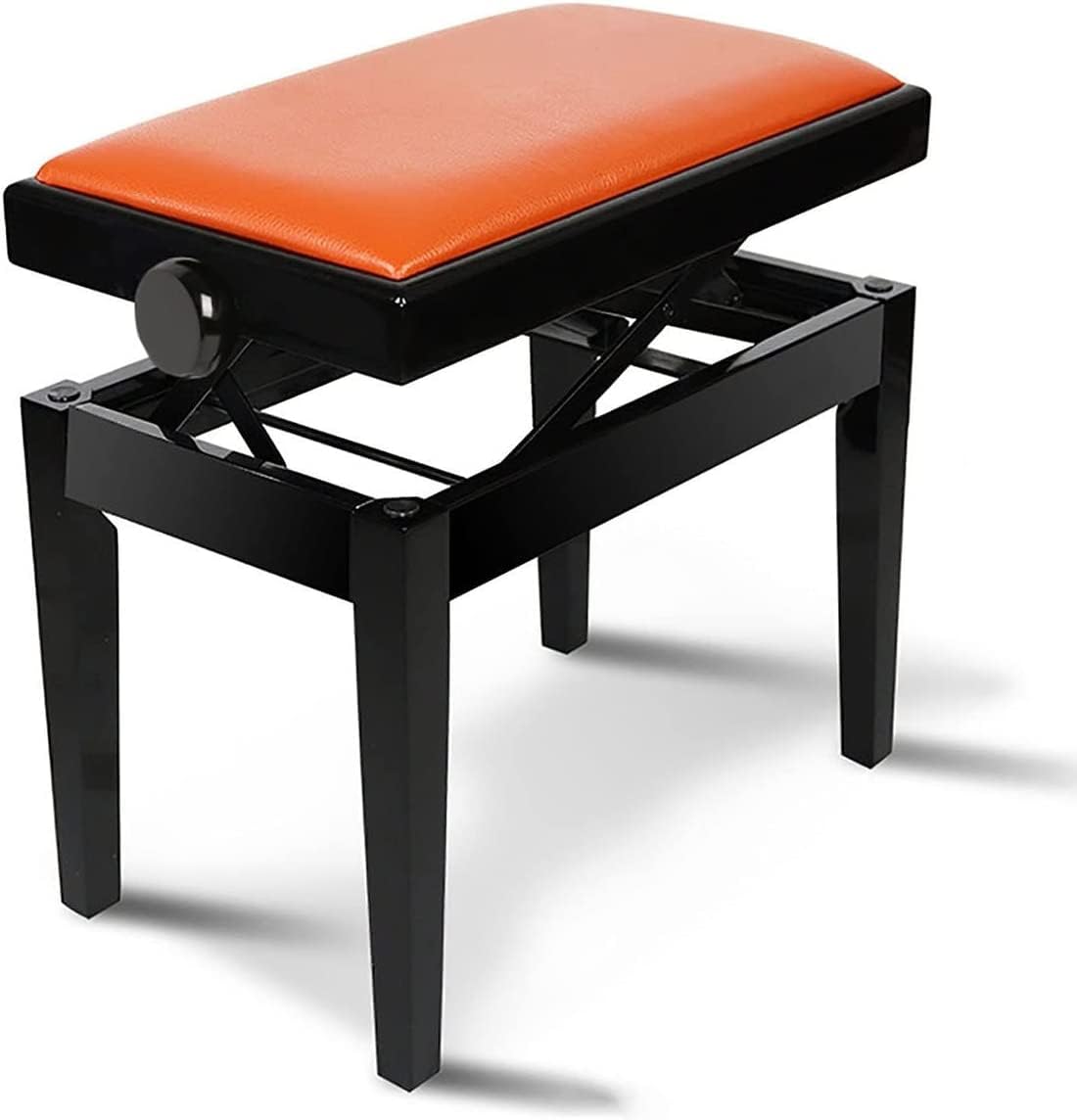 Taburete de Piano para Banquete Familiar， Taburete de tocador， Taburete de Banco de Piano Ajustable， Altura Ajustable de 10 cm， cómodo y ergonómico， Sistema de，Orange