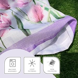 Kitchen Curtains 26 Inch Tiers Farmhouse Short Half Window Cafe for Kitchen, Bathroom, Room RV Set Rod Pocket 2 Panels - Purple Tulip 26 x 36 Kitchen Curtains 26 Inch Tiers Farmhouse Short Half Window Cafe for Kitchen Bathroom Room RV Set Rod Pocket 2 Panels Purple Tulip 26 x 36