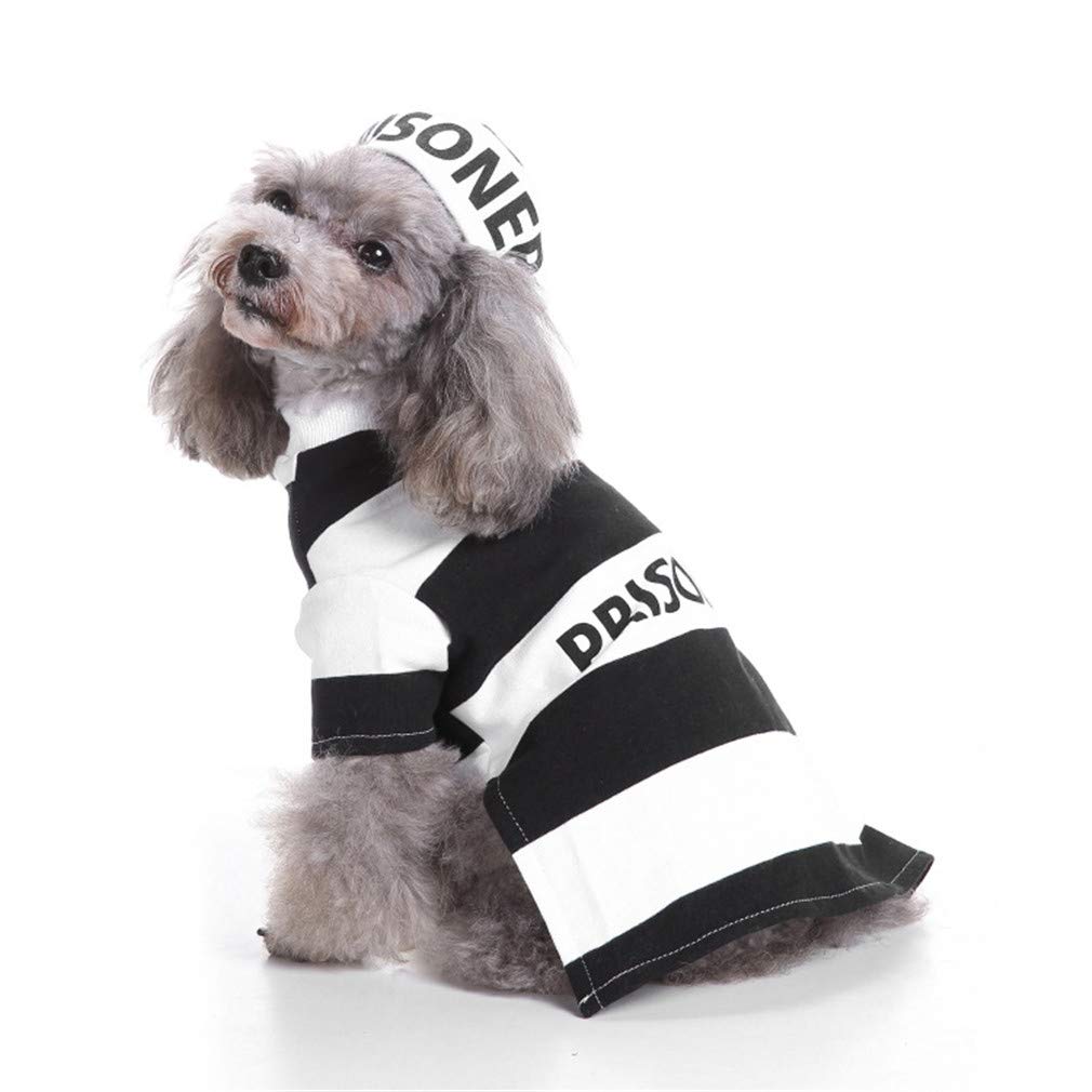 Ulalaza Halloween Pet Dog Costumes Policeman Prison Suit Clown Style Puppy Clothes Pet Supplies