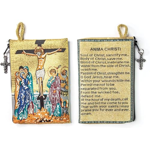 Logos Trading Post 4" x 6" Catholic Rosary Pouch, Jewellery & Coin Purse