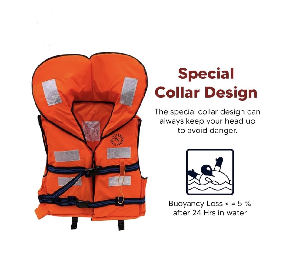 CHANDOKS Life Jacket Polyster Fabric with EPE Foam for Adult Safety Jacket Along with Whistle for Swimming, Boating, Floating- Weight Capacity Upto 125 Kg (2) 2