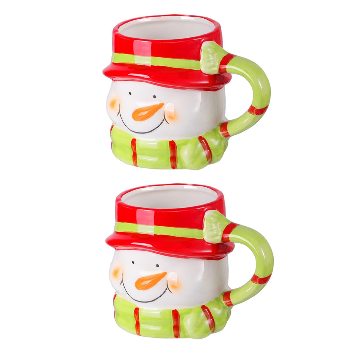 Cabilock 2 Juegos Taza De Porcelana Kiosko Nieve Tapa De Olla Sencilla Tapa Wok Ornamento Del Árbol De Navidad Verter Luces De Navidad Al Aire Doble Neto Cerámica 2 Piezas * 2