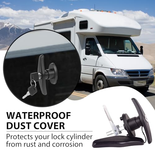 Image of T Handle Latch leer Truck Cap Lock Replacement Truck Cap Locking t-Handles- T Handle Latch Kit Truck Topper Lock /Camper Shells, Garage Doors, Truck Cap Accessories