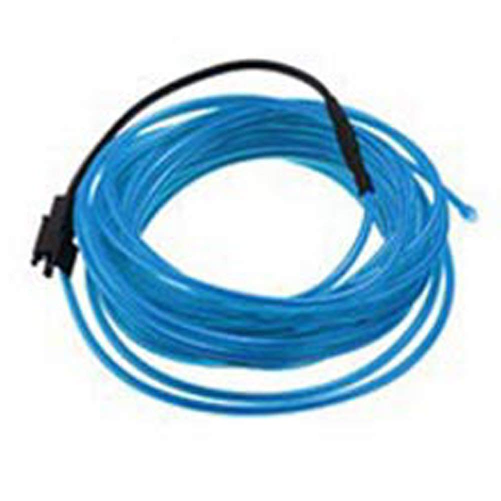EL Wire Cable LED Glow String Light,1M Blue,Car Interior Lighting Auto LED Strip Garland,Flexible Neon Light,DC 12V for Car Party Decoration