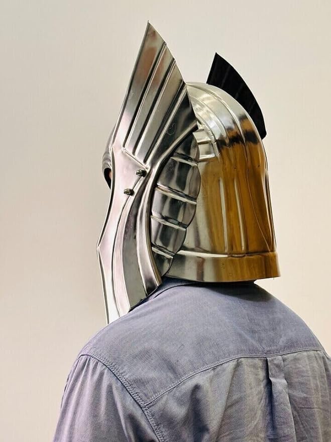 Mittelalter Ragnarok Thors Helm Metall Wikinger Helm von Thor Mighty Mjolnir Helm Stahl LARP Thor Helm Replik für Cosplay Halloween