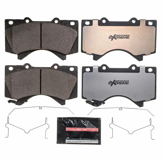 PowerStop Front Brake Pads For Toyota Land Cruiser 2008-11| Tundra 2007-21| Sequoia 2008-22| Lexus LX570 2013-21 - Z36 Truck & Tow Carbon-Fiber Ceramic Brake Pads With Installation Hardware, Z36-1303 - Image 3