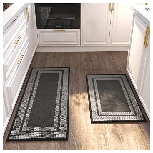 Montvoo Kitchen Rugs Rubber Non-Slip Kitchen Rugs and Mats,Washable Kitchen Mats for Floor,Absorbent Kitchen Runner Hallway, Laundry Room, in Front of Sink